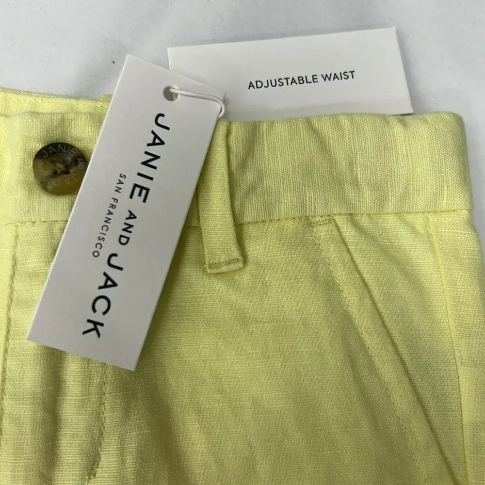 Janie and Jack 100048999 Boy Sunny Yellow Linen-Cotton Shorts NWT